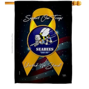 28 in. x 40 in. Support Seabees Navy House Flag Double-Sided Armed Forces Decorative Vertical Flags