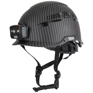 Safety Helmet, Premium KARBN Pattern, Vented, Class C, Headlamp