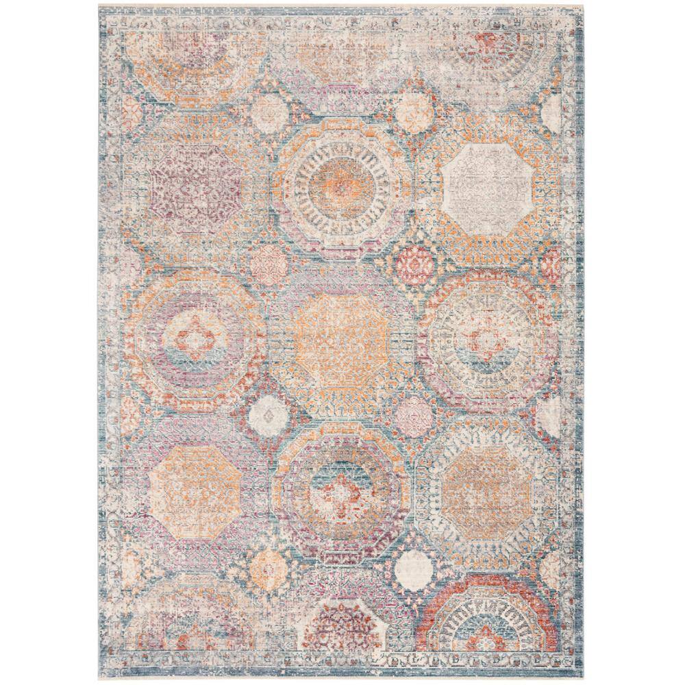 SAFAVIEH Illusion Blue/Beige 6 ft. x 9 ft. Border Area Rug Illusion is a superb collection of expertly crafted transitional area rugs. Each displays the remarkable advances in rug making technology that impart hand-knotted qualities on machine loomed rugs. Illusion is finely woven (one million points) using 100 percent premium bamboo silk on a fine cotton foundation and cross woven for a completely natural appearance of the cotton fringe. Color: Blue/Beige.