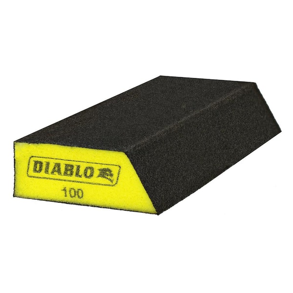 DIABLO 8 in. x 3 in. x 1 in. 100-Grit Extended Corner Contact Sanding Sponge for Drywall