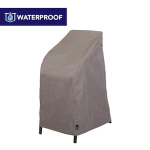 Garrison Waterproof Outdoor High Back or Stackable Patio Chair Cover, 27 in. W x 25 in. D x 49 in. H, Heather Gray
