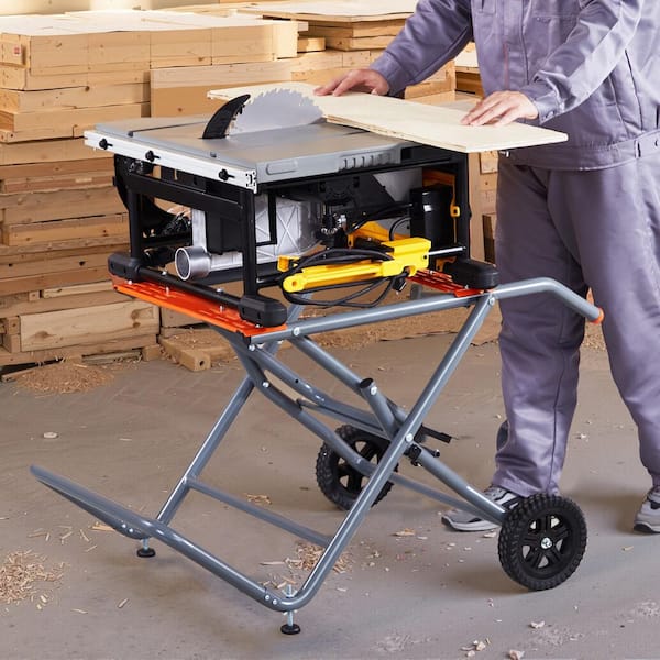 Portable Table Saw Stand, 350 lbs. Load Capacity, Rolling Foldable Table Saw Table with 8 In. Rubber Wheels