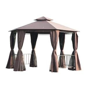 7 ft. x 7 ft. Coffee Outdoor Patio Gazebo Canopy Pavilion