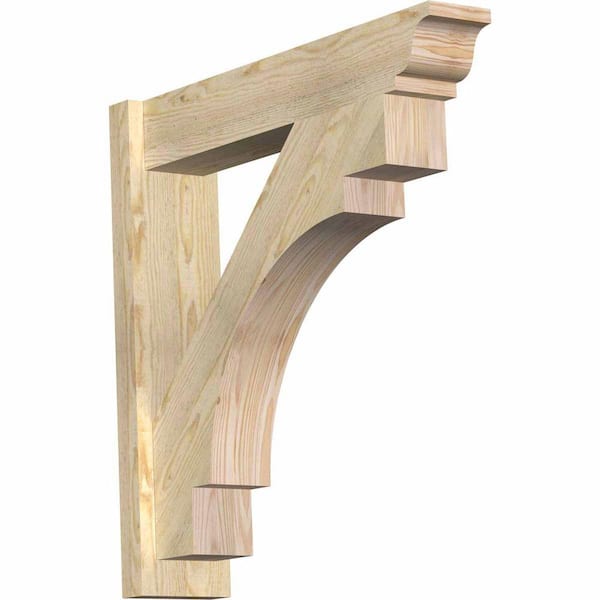 Ekena Millwork 6 in. x 28 in. x 28 in. Douglas Fir Merced Traditional Rough Sawn Outlooker