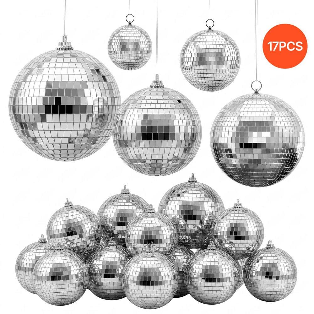 Mirror Disco Ball, 3.2/4/6/8/12 in. with Hanging Ring, Lighting Disco Ball Party Decorations, 12 in. x 12 in. Globe price history on PriceWatchPro