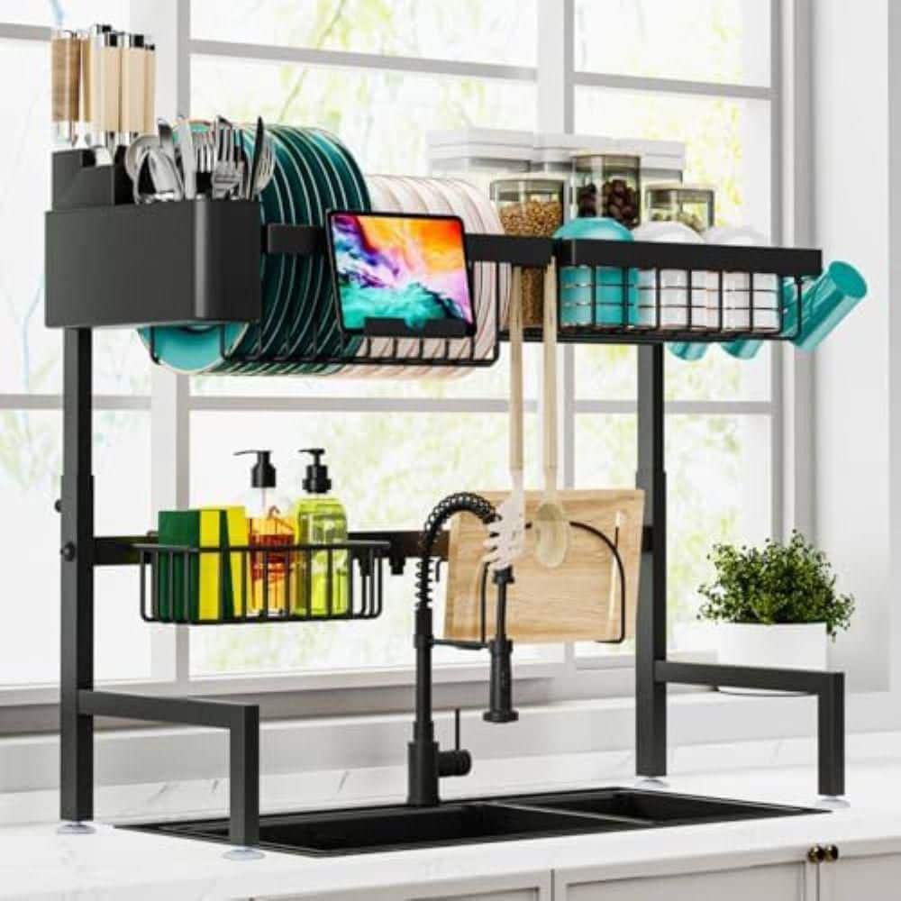 Anqtovp 23-34 in. Expandable Height Length Snap-On Over The Sink 2