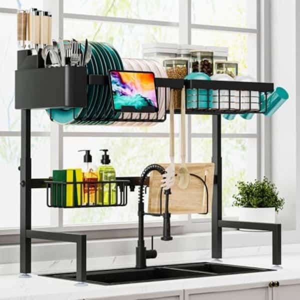 Anqtovp 23-34 Expandable Height Length Snap-On Over The Sink