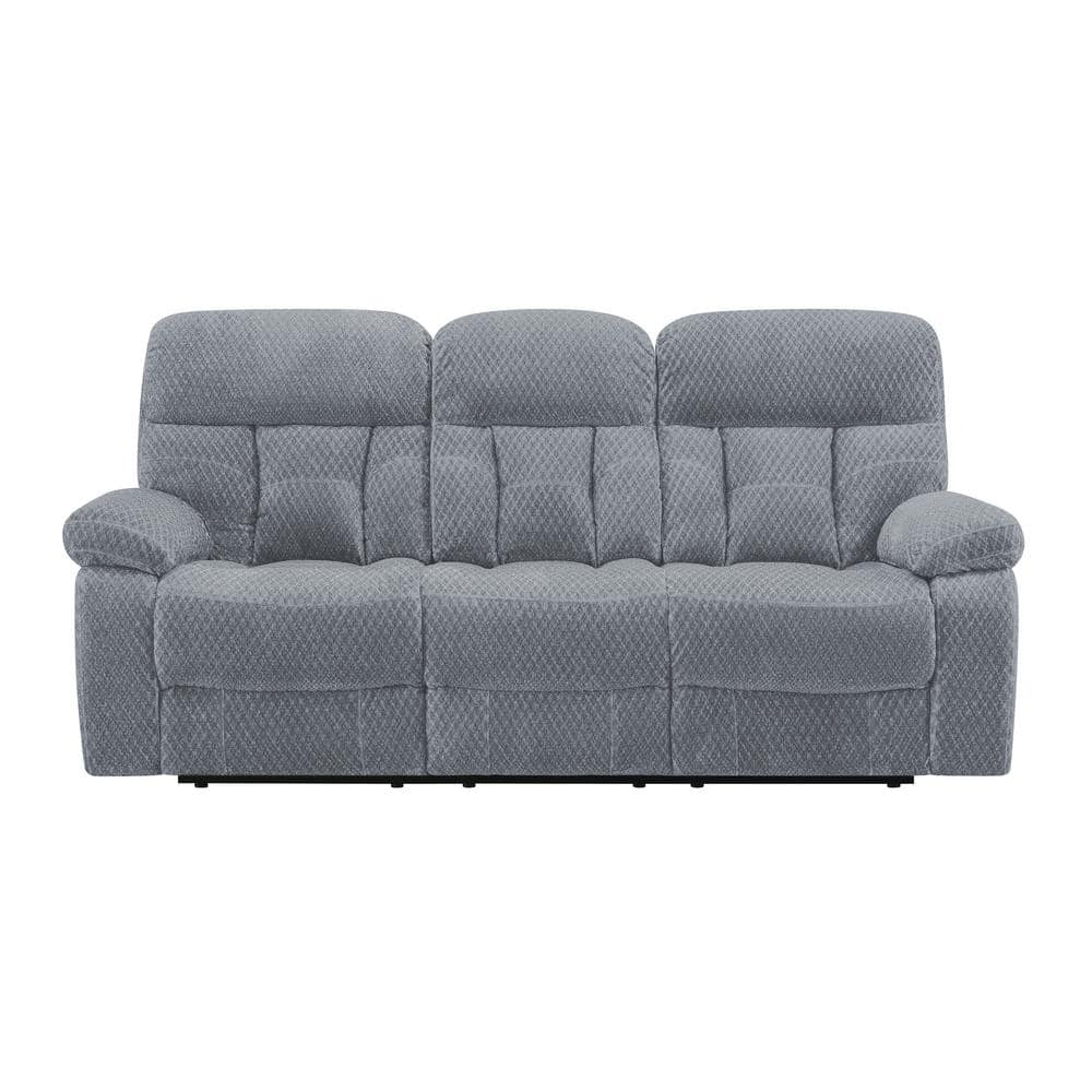 Bravo 3-Piece Stone Gray Polyester Reclining Living Room Set