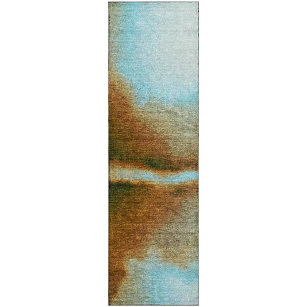 Mayfield Premium Machine Washable Abstract AMF2419 Blue 2 ft. x 7 ft. Runner Rug price history on PriceWatchPro