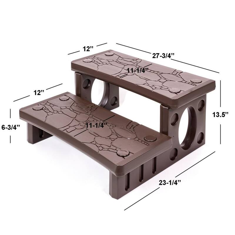 2-Step Spa Hot Tub and Pool Step Deck in Mocha