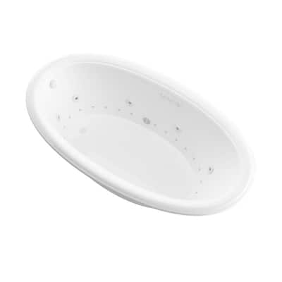 Topaz 70 in. Oval Drop-in Whirlpool and Air Bath Tub in White