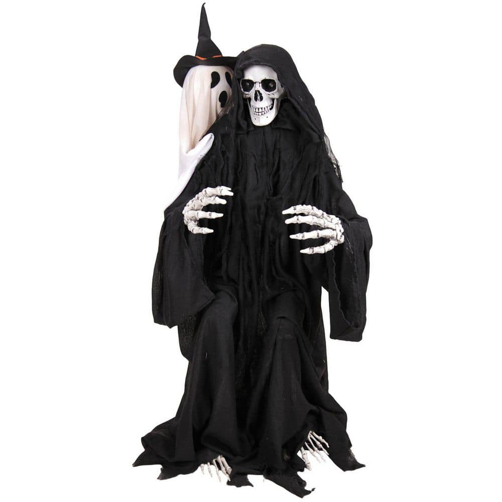 3.9 ft. LED Sitting Reaper with Hide and Seek Ghost Halloween Animatronic price history on PriceWatchPro