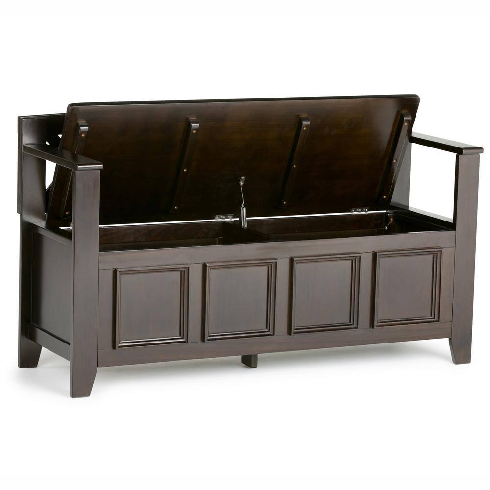Amherst Hickory Brown 48" Wide Solid Wood Transitional Storage Bench