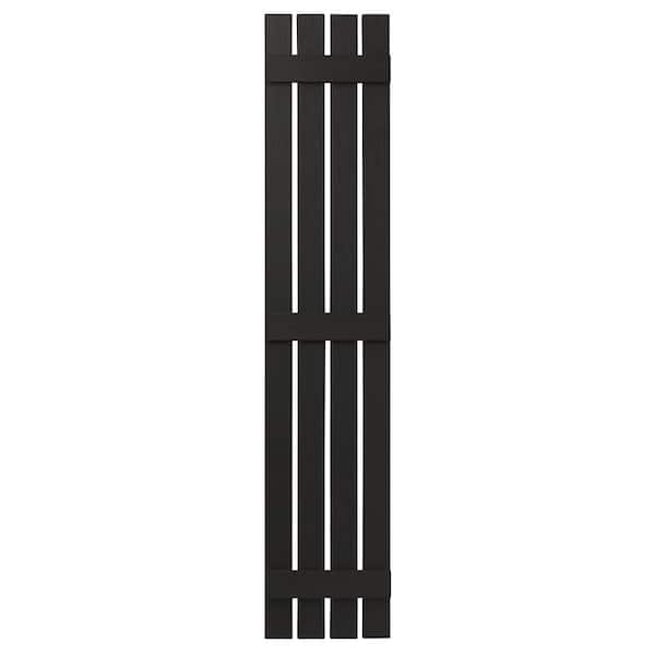 Ply Gem 16 in. x 71 in. Polypropylene 4 Board Open Board and Batten Shutters Pair in Peppercorn