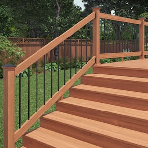 6 ft. Cedar-Tone Southern Yellow Pine Stair Rail Kit with Aluminum Round Balusters