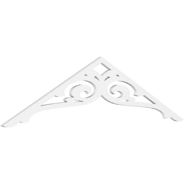 Ekena Millwork 1 in. x 72 in. x 18 in. (6/12) Pitch Bordeaux Gable Pediment Architectural Grade PVC Moulding