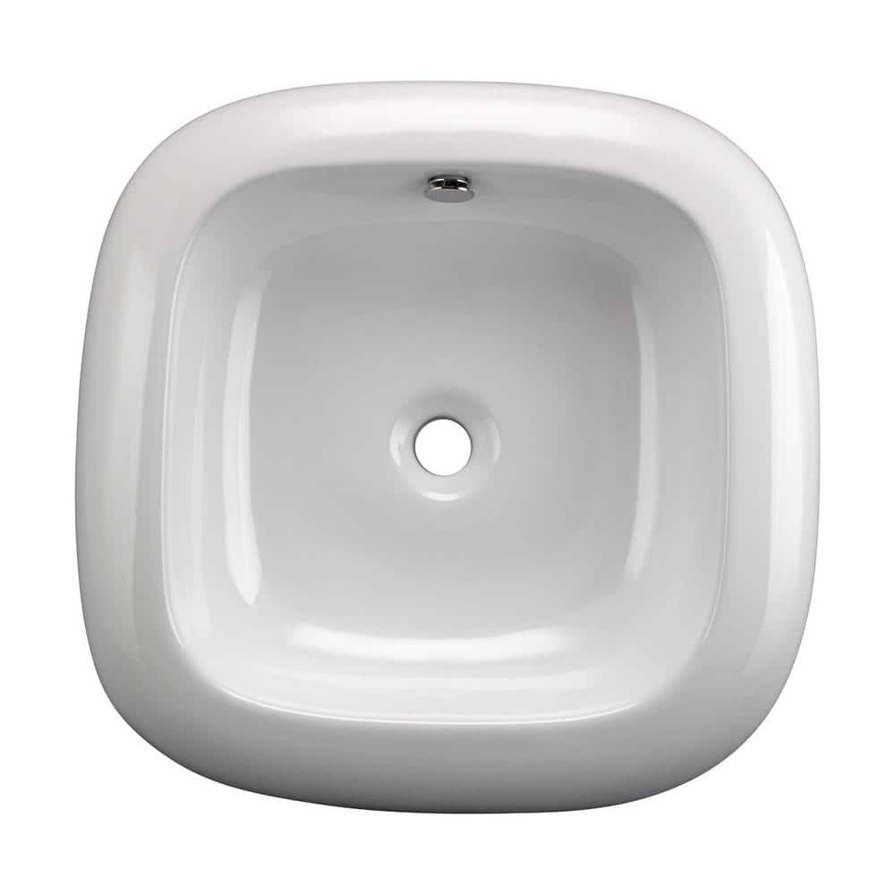 Capri 21" White Ceramic Countertop Vessel Sink with Reno-Gloss Finish