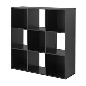 Black 9-Cube Storage Organizer Magazine Rack