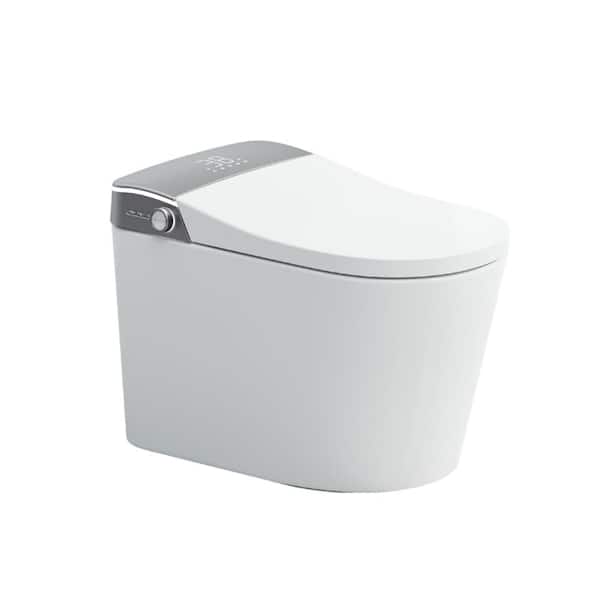 1.12 GPF Smart Toilet Bidet in Elongated White with Auto Flush, Adjustable Seat Temp, Warm Air Dryer, LED HD Display