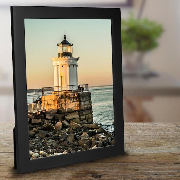 8 in. x 10 in. 4-Pack Black Linear Classic Wood Picture Frame