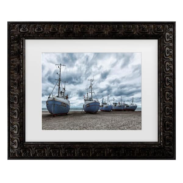 Trademark Fine Art Leif Londal West Coast Fishing Boats Matted Framed Photography Wall Art 19.5 in. x 23.5 in.