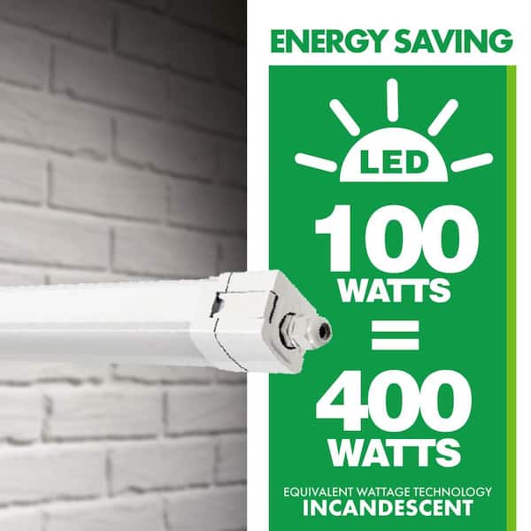 LEDone 8 ft. 100-Watt 11442 Lumen Dimmable White Vapor Tight