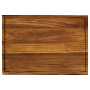 20 in. x 15 in. Rectangle Wooden Teak End Grain Cutting Board with Cured Beeswax Finish