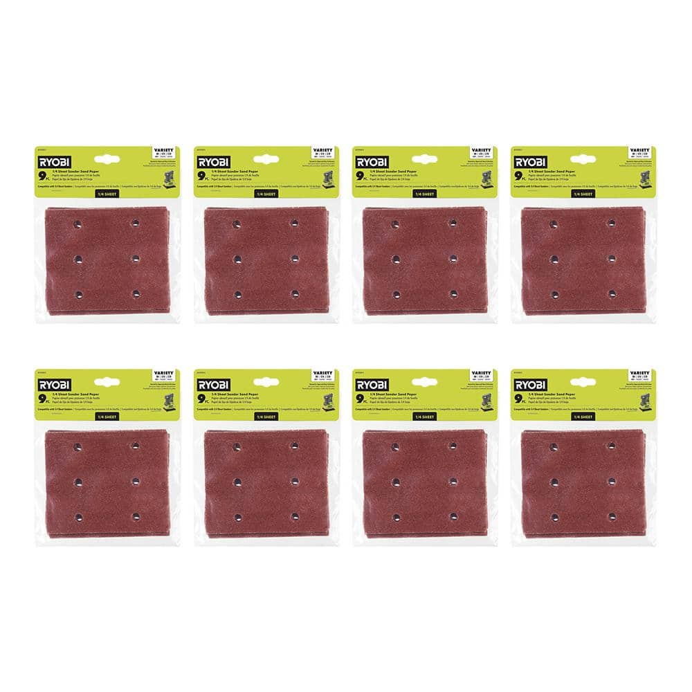 Sandpaper Assortment, 1/4-Inch Sheet, 6-Pack | BLACK+DECKER