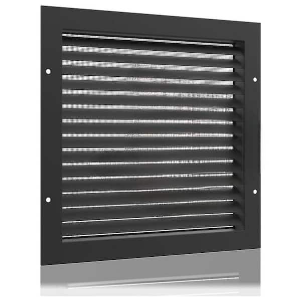12 x 12 Square Black Aluminum Gable Vent with Screen for Enhanced Air Circulation and Stylish Design