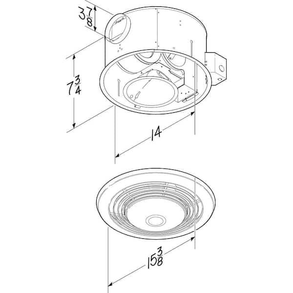 Broan-NuTone - 70 CFM Ceiling Bathroom Exhaust Fan with Light and Heater
