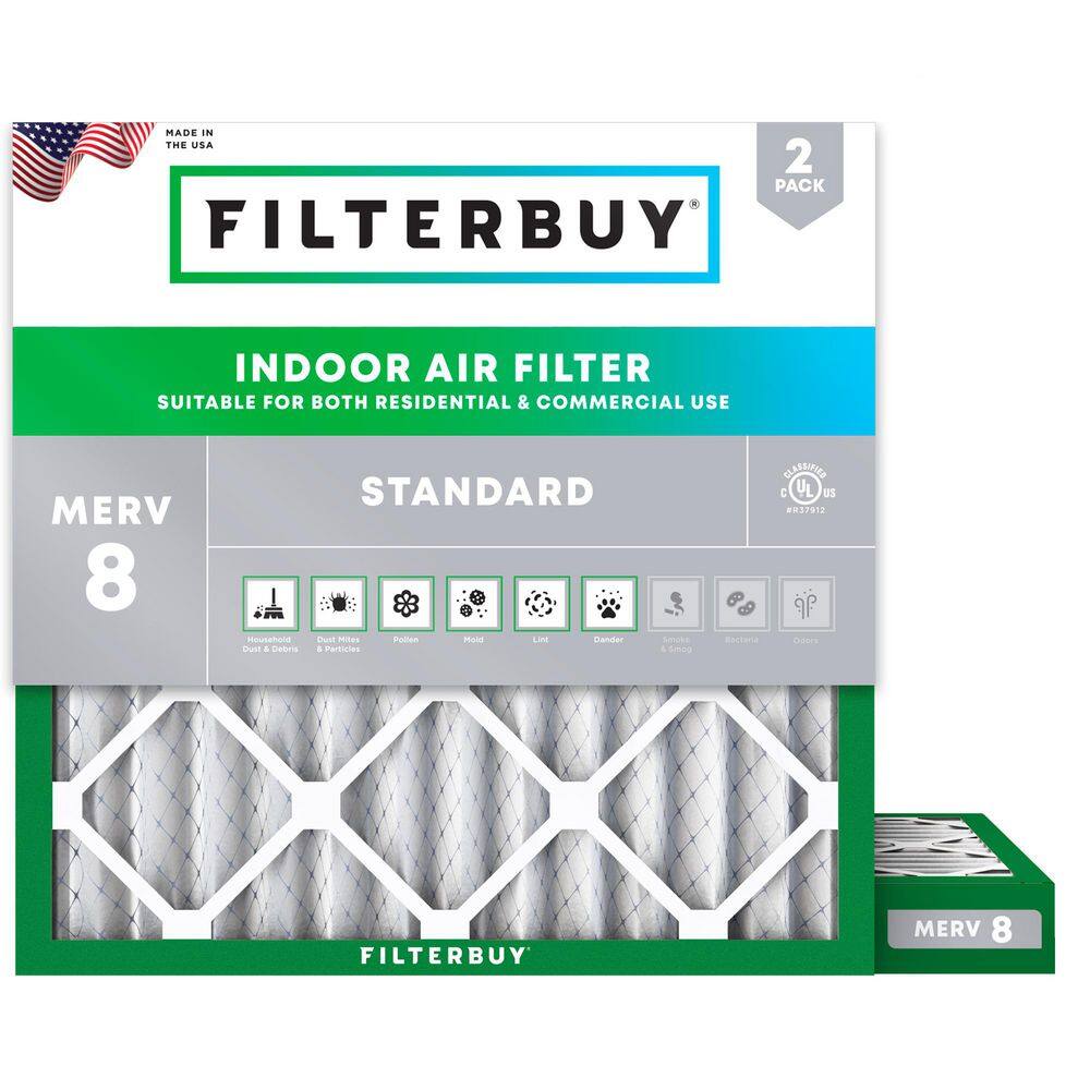 11.25 in. x 11.25 in. x 2 in. MERV 8 (FPR 5) Dust Defense Pleated HVAC AC Furnace Air Filters Replacement (2-Pack) price history on PriceWatchPro