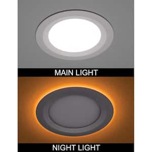 4 in. Canless Integrated LED Recessed Light Trim with Night Light 650 Lumens Adjust Color Temperatures (12-Pack)