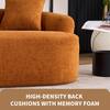 Close-up of high-density back cushions with memory foam.