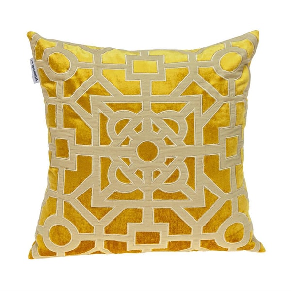 Hazel Transitional Mustard Yellow Throw Pillow