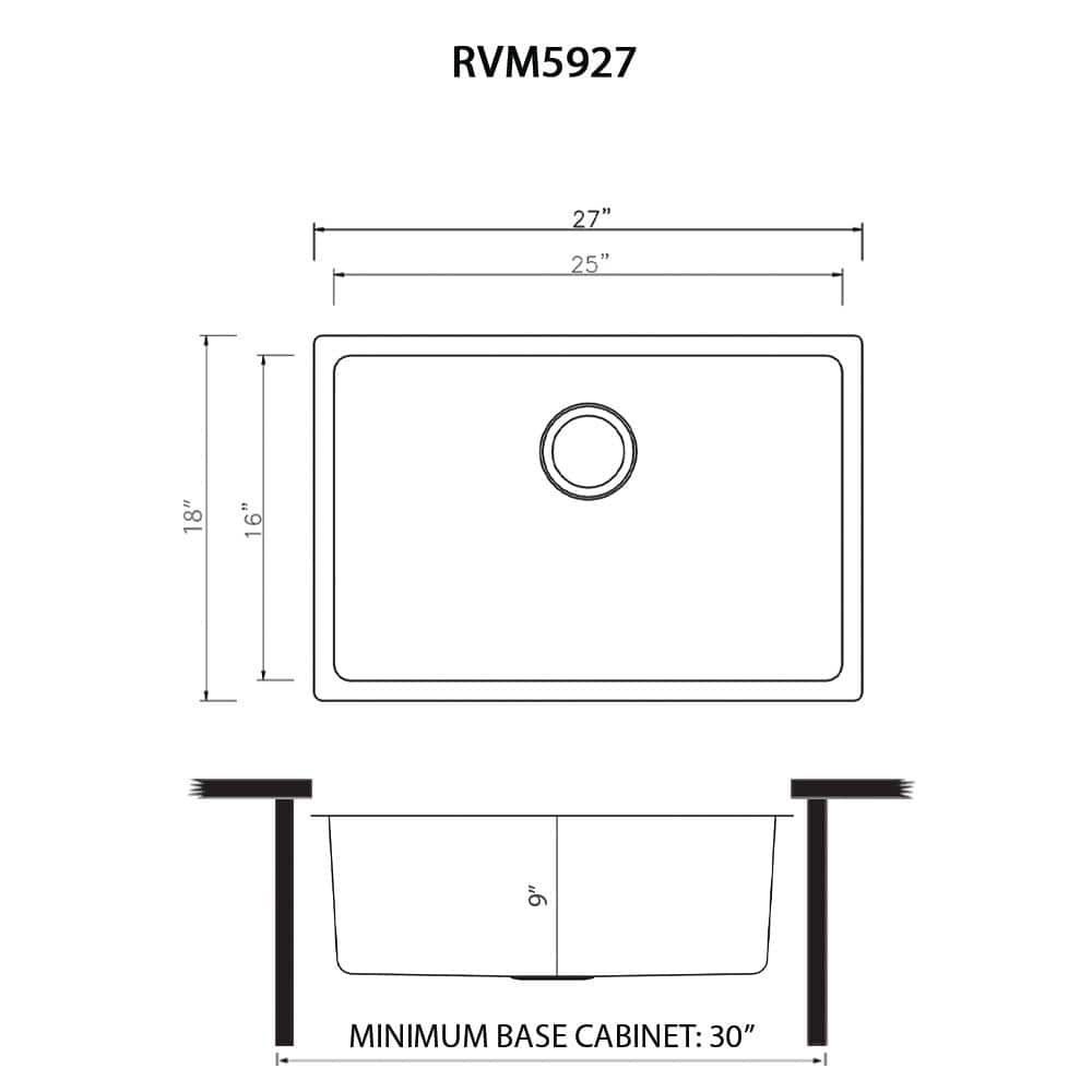 Modena 27-inch Stainless Steel Drop-In Single Bowl Kitchen Sink