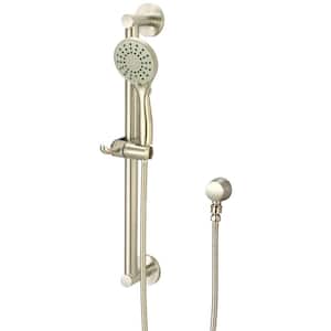 3-Spray Wall Mount Handheld Shower Head 1.75 GPM with Grab Bar in Brushed Nickel