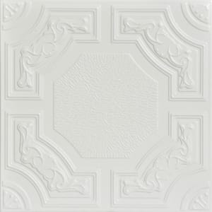 Evergreen Dove White 1.6 ft. x 1.6 ft. Decorative Foam Glue Up Ceiling Tile (21.6 sq. ft./Case)