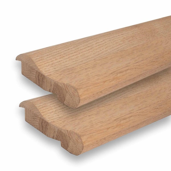 American Pro Decor 72 in. W x 1-3/8 in. H x 5 in. D Unfinished Red Oak Chicago Bar Rail Moulding (2-Pack)