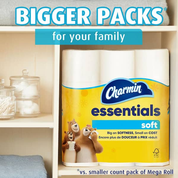Essentials Strong Toilet Paper (24 Mega Rolls)