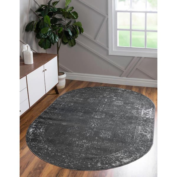 Sofia Casino Dark Gray 3 ft. 3 in. x 5 ft. 3 in. Area Rug