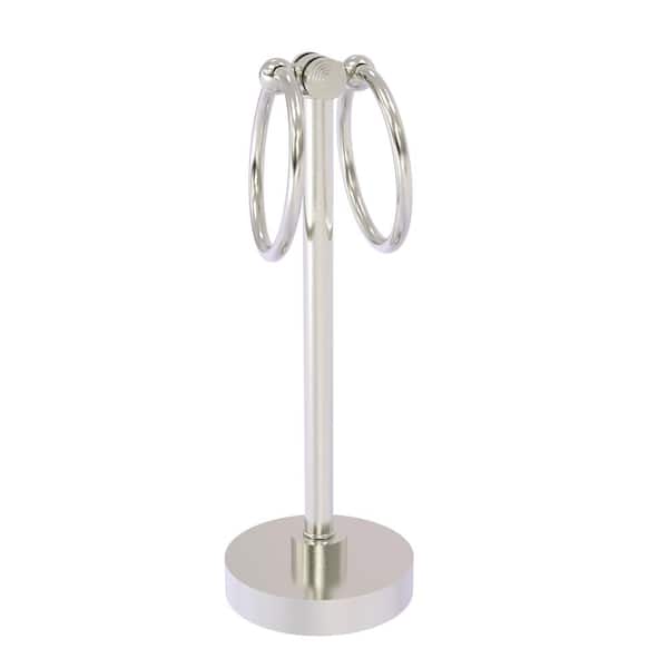 Allied Brass Southbeach Vanity Top 2-Towel Ring Guest Holder in Satin Nickel