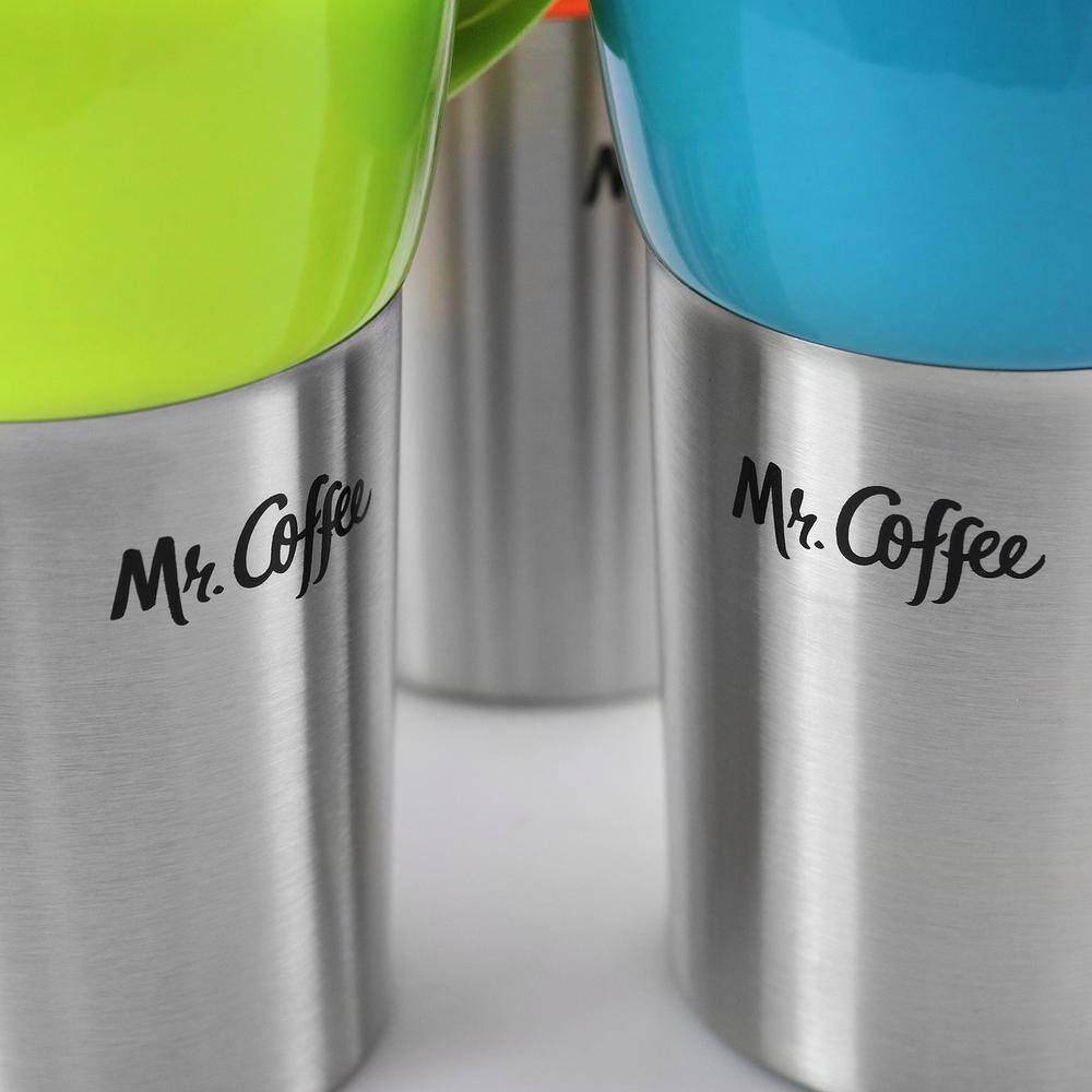 Colorful Stainless Steel and Ceramic Travel Mug Set with Suction Lid