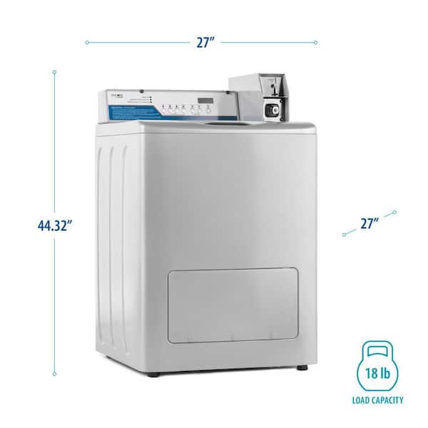Commercial Laundry 27 in. 2.9 cu. ft. Grey Top Load Washing Machine, Coin Operated and Free Use