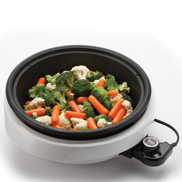 Super Pot 3-in-1 10 in. White Indoor Grill with Lid