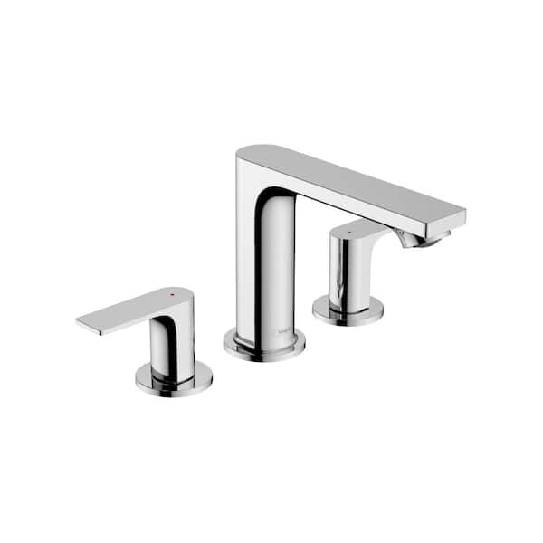 Rebris E 8 in. Widespread Double Handle Bathroom Faucet in Chrome