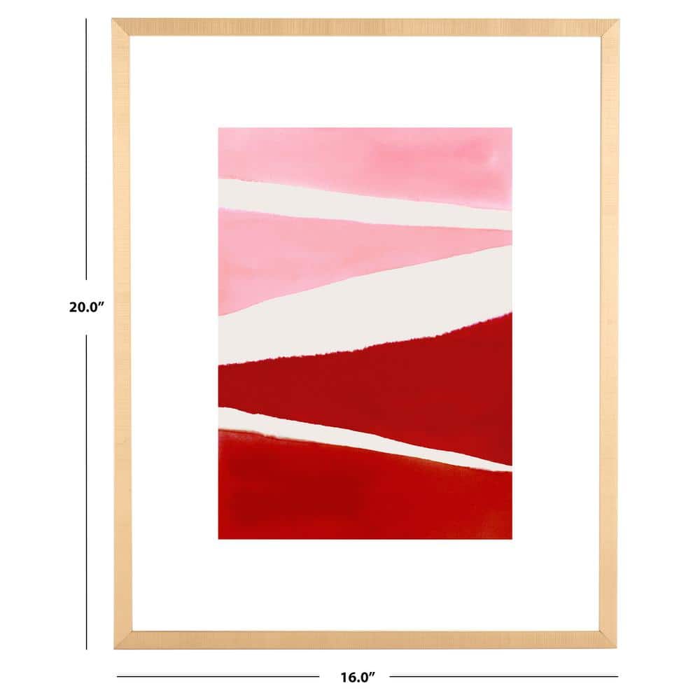 Raspberry Red and Pink Abstract Framed Wall Art 16" x 20"