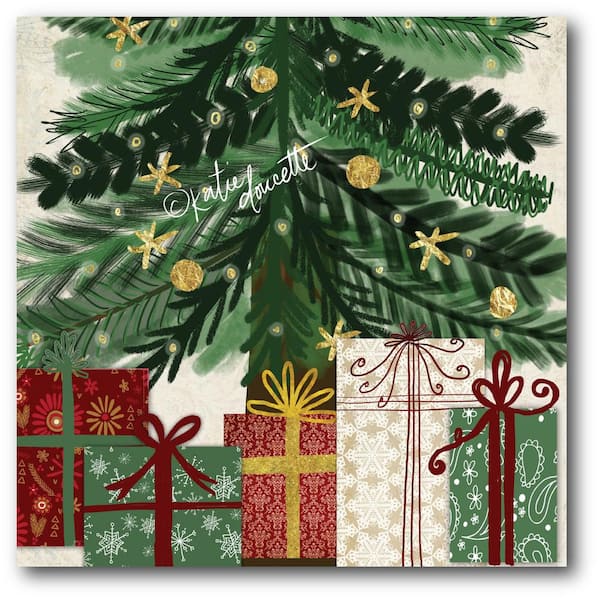 Courtside Market Under the Tree Gallery-Wrapped Canvas Wall Art 16 in. x 16 in.