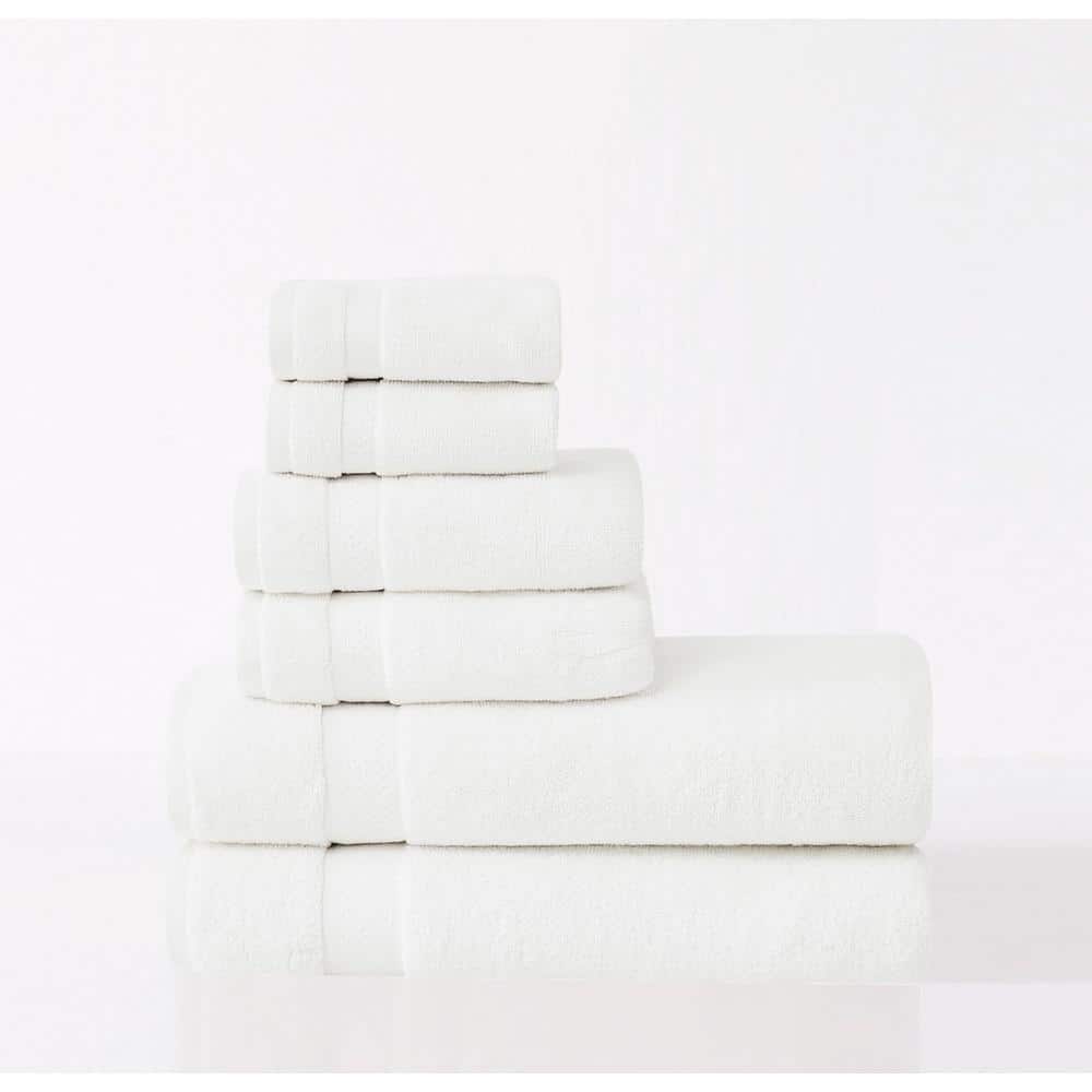White Cotton and Polyester Hand Washcloth Set for Kids