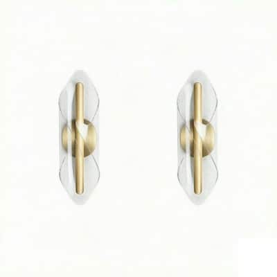 15.8 in. 1-Light 2-Pack Brushed Gold Hardwired RGB LED Wall Sconce with Remote, Dimmable Color Changing for Bedroom