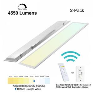 1 ft. x 4 ft. 4200LM 400W Equivalent White Dimmable Color CCT Thin Aluminum Integrated LED Panel Light Troffer (2-PK)